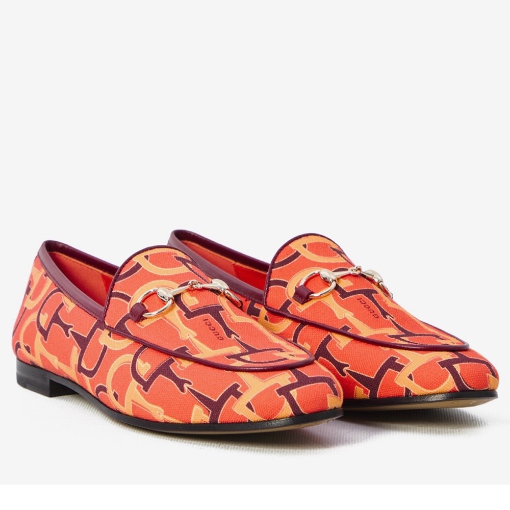New Size 39.5 Gucci Horsebit Jordaan Loafers Orange